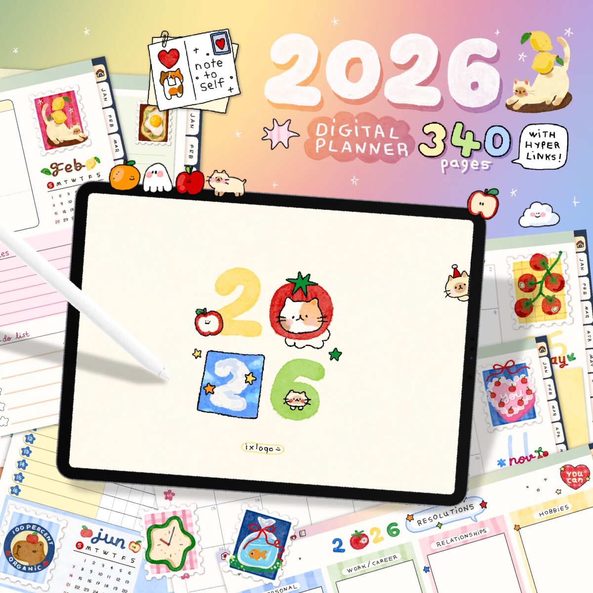 planners แพลนเนอร์ goodnote template 2026 digital planner: IXLOGO: cover