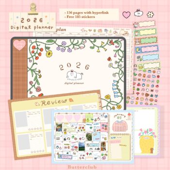 planners แพลนเนอร์ goodnote template 2026 digital planner: BUTTERCLUB: cover