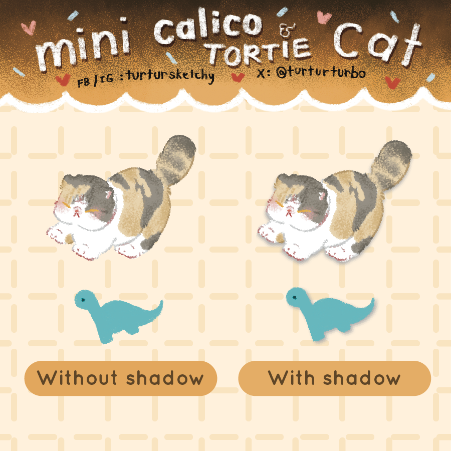 สติ๊กเกอร์ goodnotes png digital sticker: TURTURSKETCHY: mini brown tortie cat: preview 2