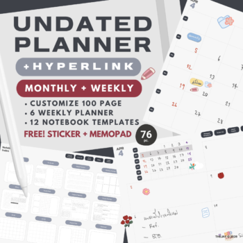 undated planner the jay basic gray tone