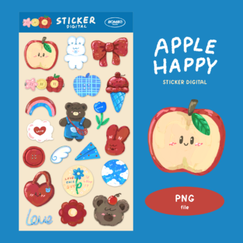 BOMBZSTUDIO | DIGITAL STICKER (apple happy)