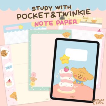 CEREALS & BOWL | GOODNOTES DIGITAL NOTEBOOK (study with pocket & twinkie)
