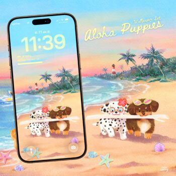 LALALHAUY | DIGITAL WALLPAPER SET (aloha puppies)