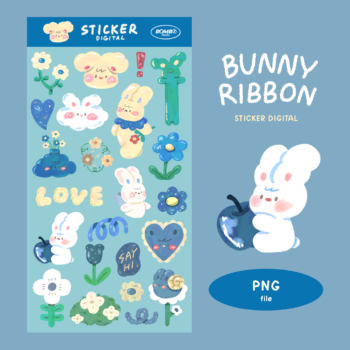 BOMBZSTUDIO | DIGITAL STICKER (bunny ribbon)