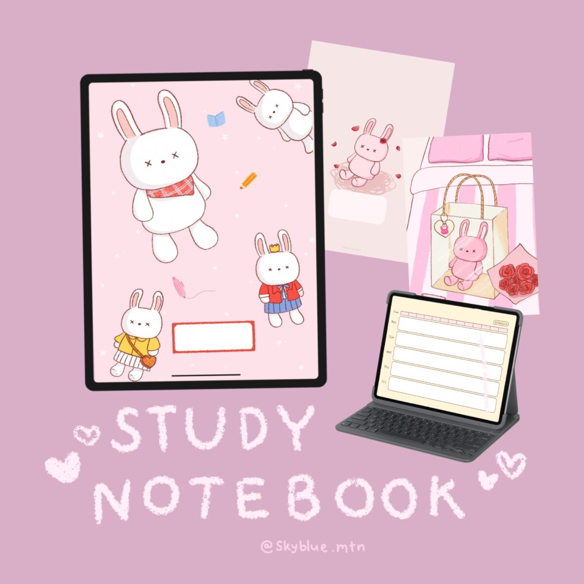สมุดโน้ต goodnote template digital notebook: SKYBLUE.MTN: study notebook: cover