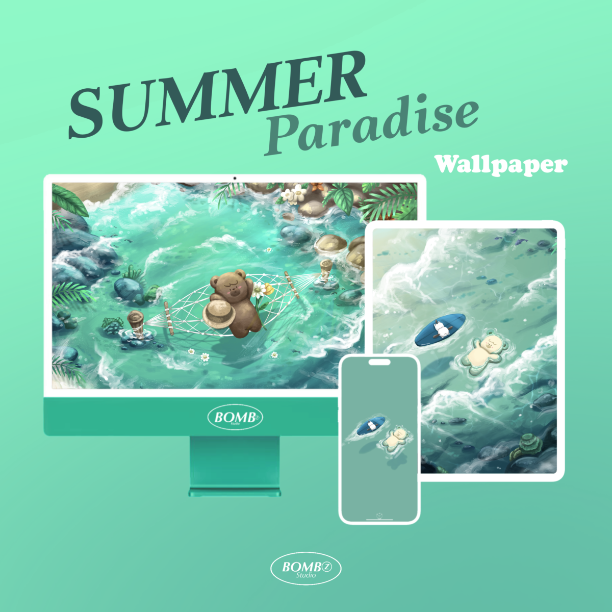 BOMBZSTUDIO | DESKTOP ICON AND WALLPAPER (summer paradise)