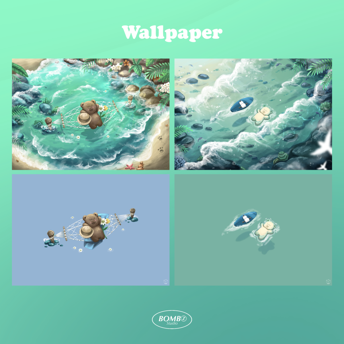 BOMBZSTUDIO | DESKTOP ICON AND WALLPAPER (summer paradise)