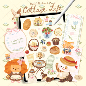 Lalalhauy | DIGITAL STICKERS & MEMO (cottage life)